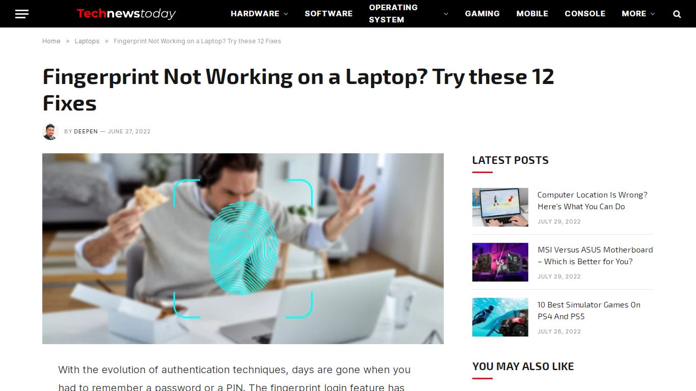 Fingerprint Not Working On A Laptop? Try These 12 Fixes - Tech News Today