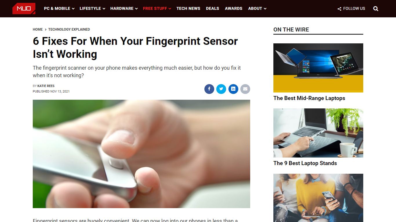 6 Fixes For When Your Fingerprint Sensor Isn’t Working - MUO