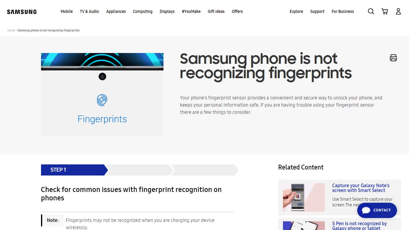 Samsung phone is not recognizing fingerprints